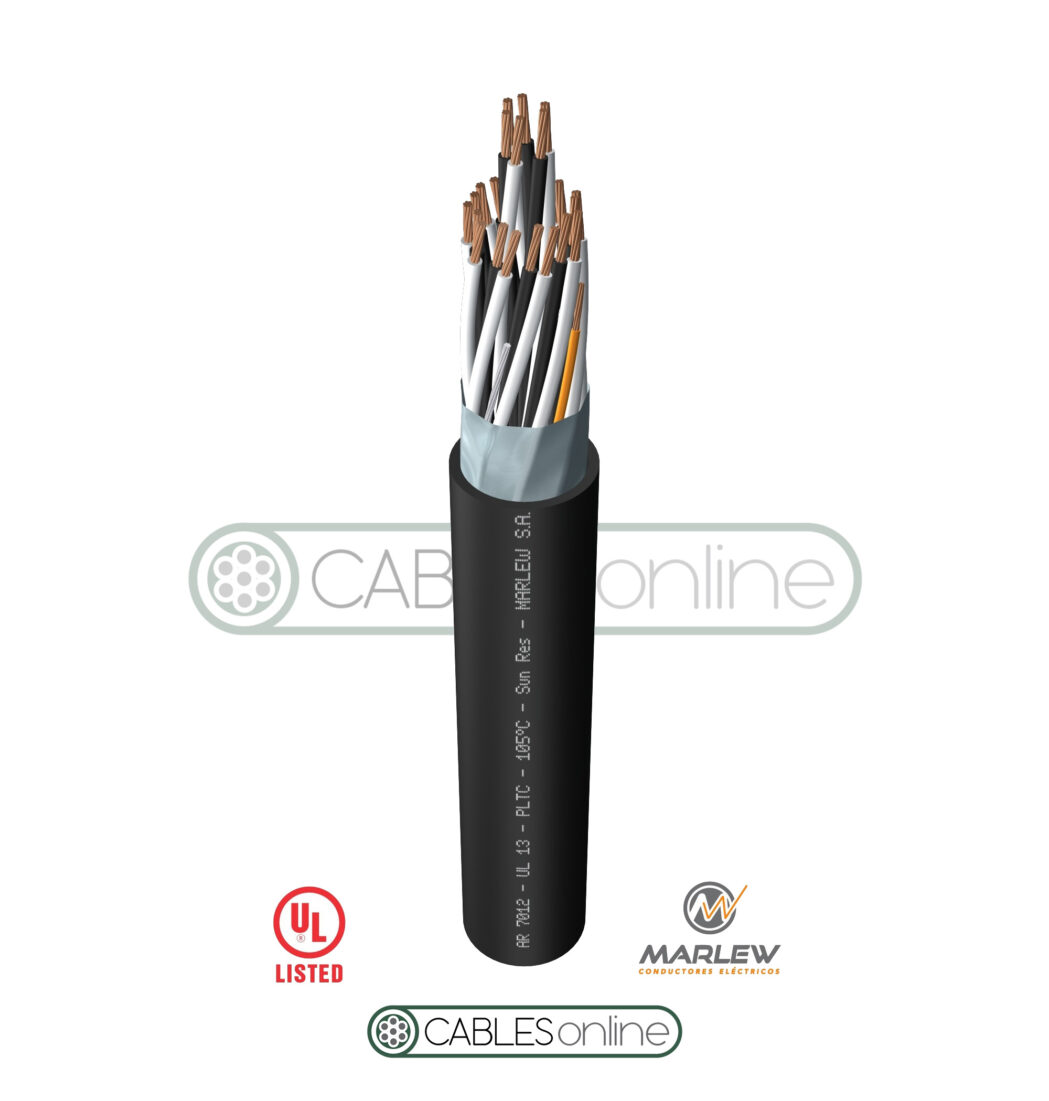 Cable Instrumentación Electrónica Multipar AR 7008 8x2x20 AWG 300V Marlew Negro Norma UL 13 Blindaje General