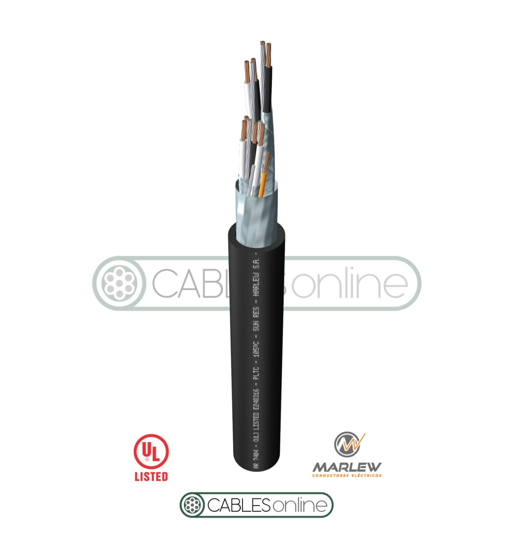 Cable Instrumentación Electrónica Multipar AR 7402 2x2x20 AWG 300V Marlew Negro Norma UL 13 Blindaje Individual