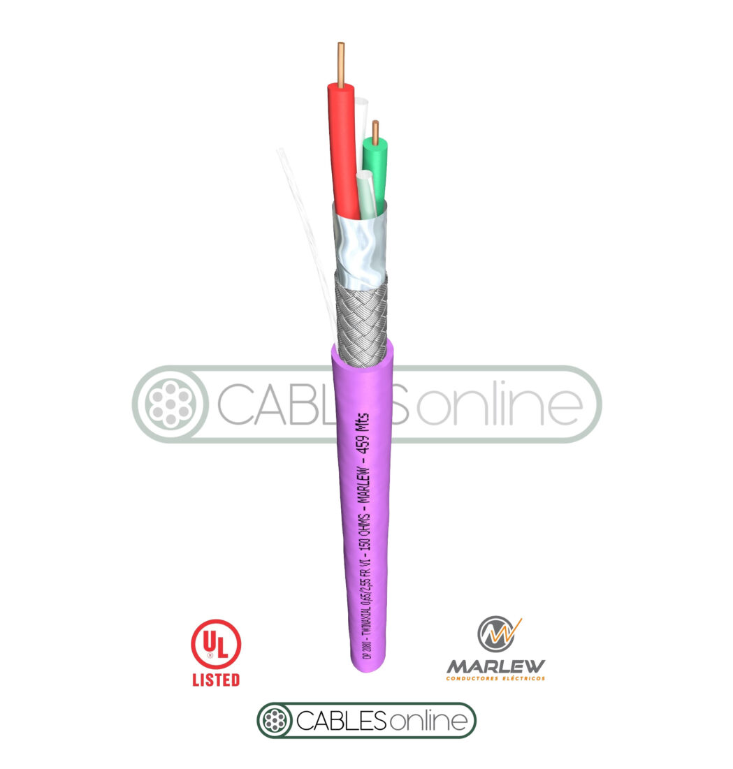 Cable Automatización Industrial Profibus DP 2080 1x2x22 AWG Marlew 300V Norma UL 13 Blindado 150 Ohm