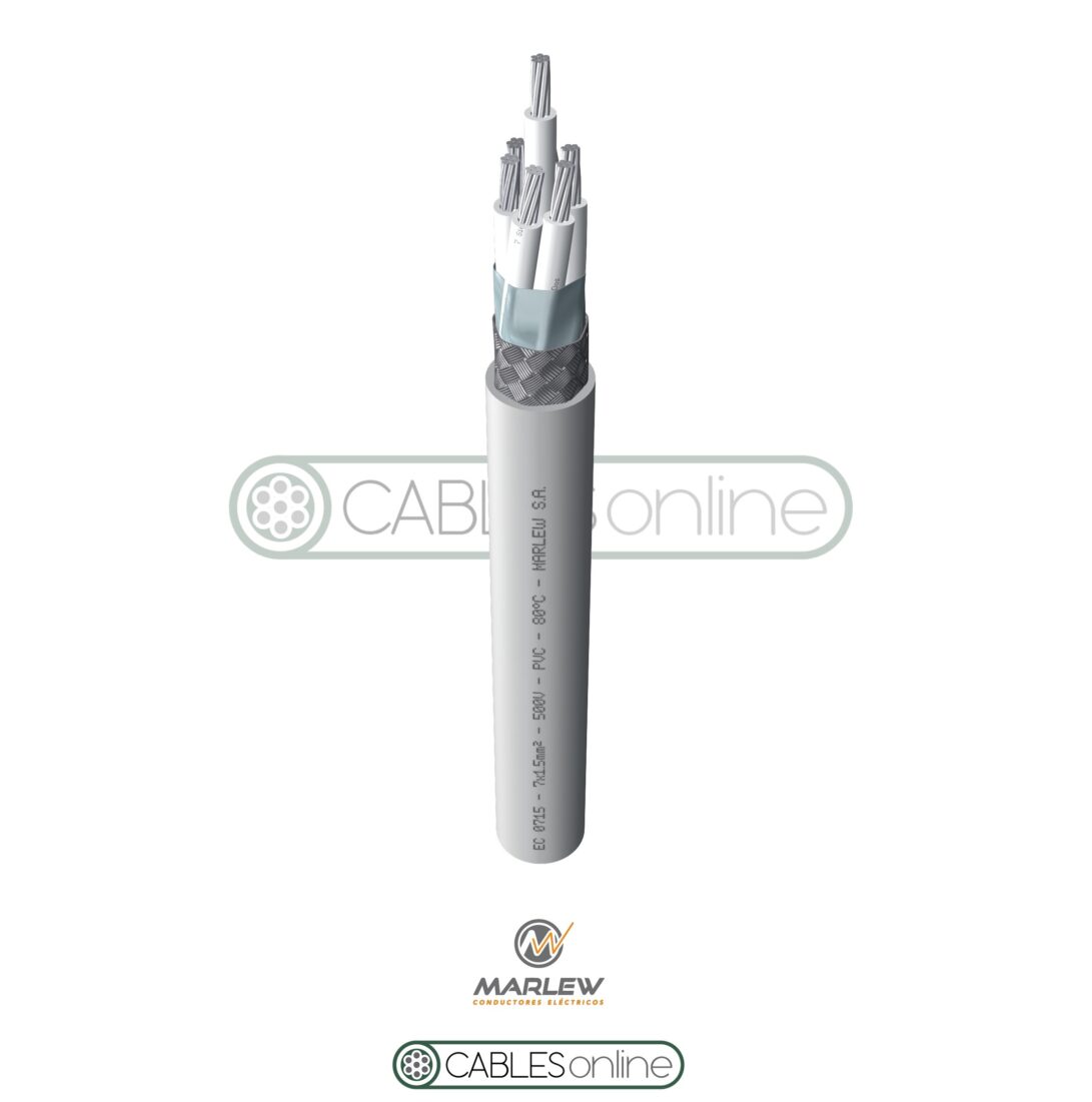 Cable Automatización Industrial Mallado EC 0203 2x0,35 500V Marlew PVC Gris Norma VDE 0812
