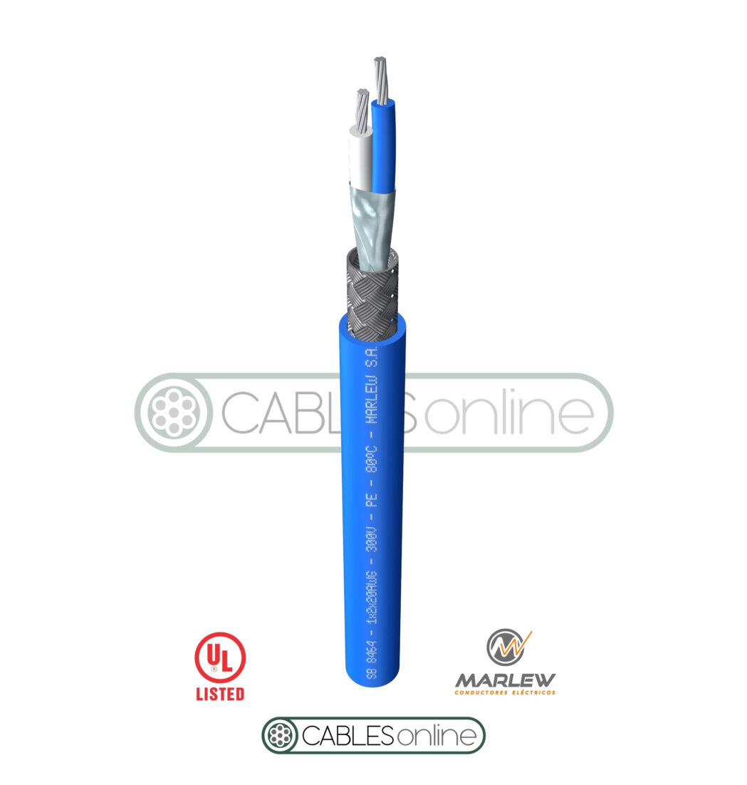 Cable Automatización Industrial PLC DCS SB 2083 1x2x15 + 1x2x18 AWG Marlew 300V Norma UL 13 Blindado DeviceNet