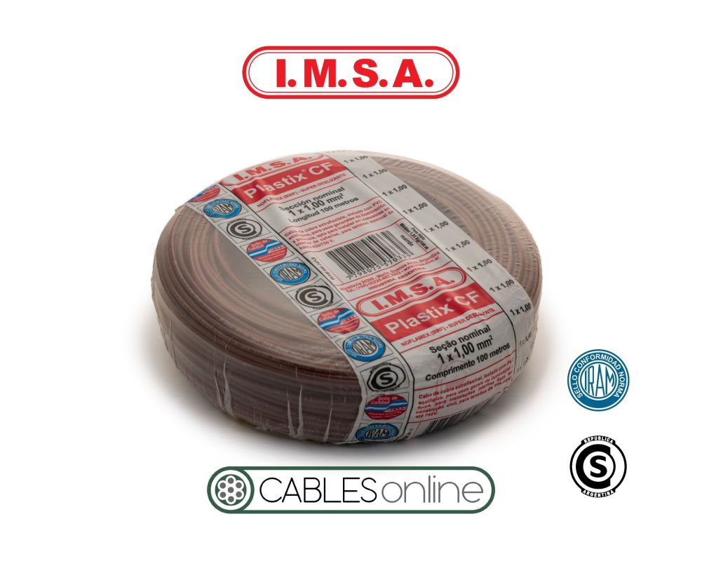 Cable Unipolar Extraflexible Clase 5 Plastix CF 1x2,5 750V IMSA PVC Norma IRAM NM 247-3 x 100m