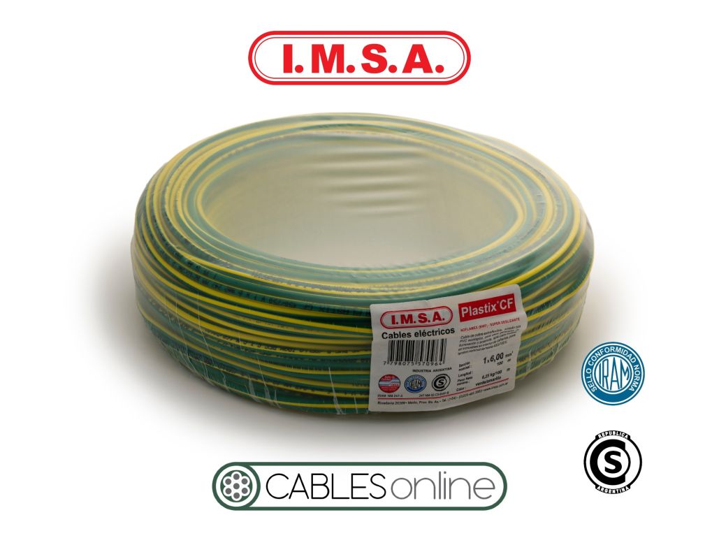 Cable Unipolar Extraflexible Clase 5 Plastix CF 1x50 750V IMSA PVC Norma IRAM NM 247-3