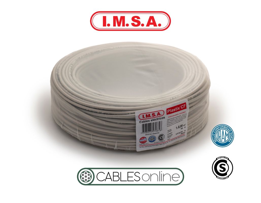 Cable Unipolar Extraflexible Clase 5 Plastix CF 1x25 750V IMSA PVC Norma IRAM NM 247-3