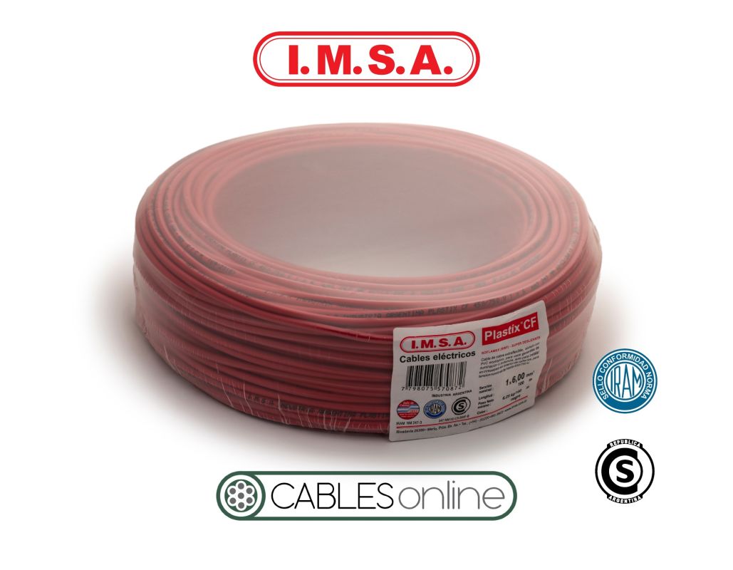 Cable Unipolar Extraflexible Clase 5 Plastix CF 1x10 750V IMSA PVC Norma IRAM NM 247-3 x 100m