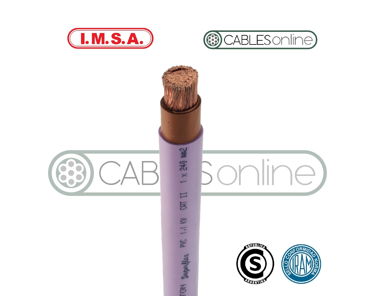 Cable Subterráneo 1x95 Extraflexible Clase 5 1,1kV IMSA Payton Superflex PVC Norma IRAM 2178