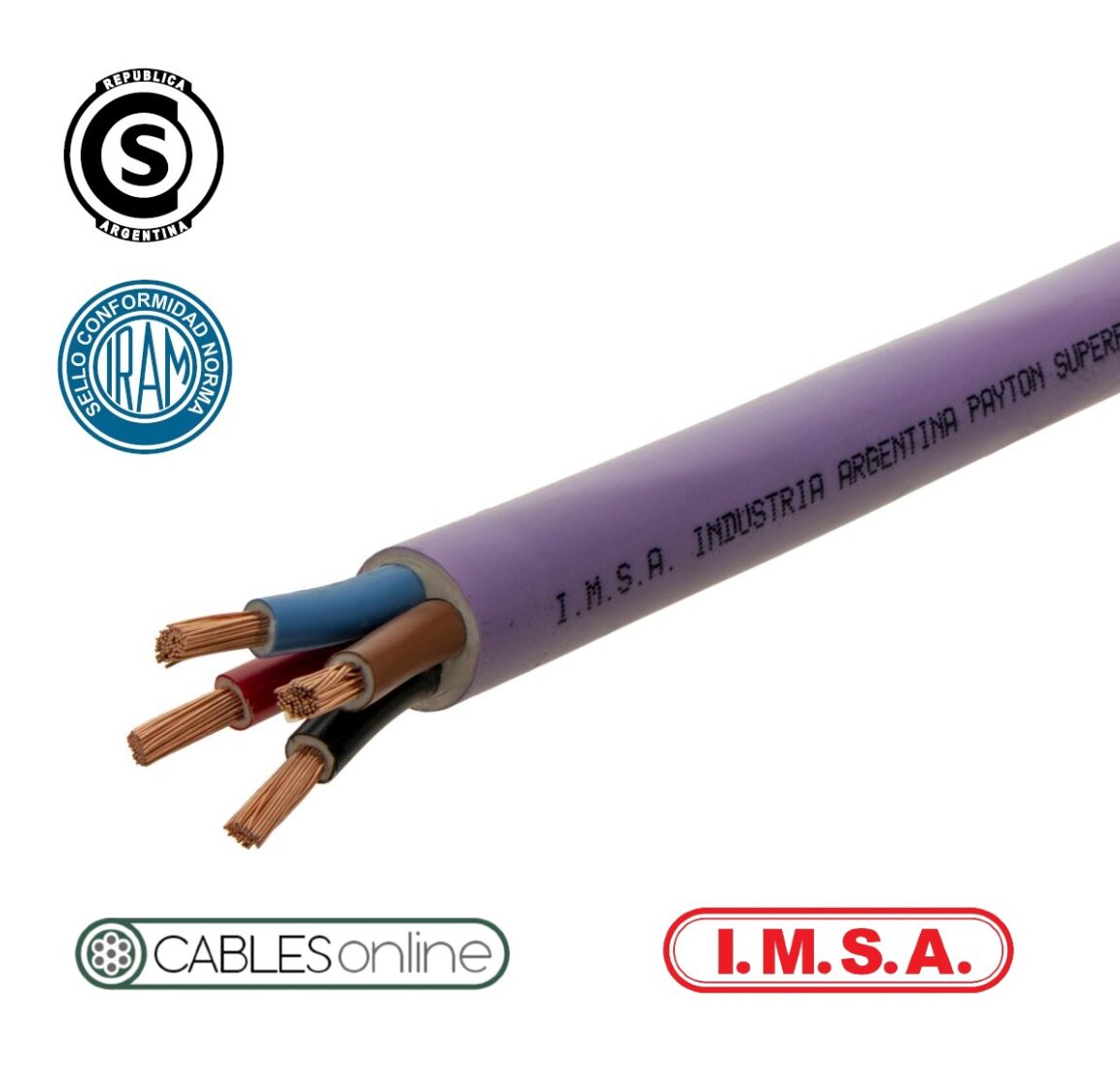 Cable Subterráneo 4x1,5 Extraflexible Clase 5 1,1kV IMSA Payton Superflex PVC Norma IRAM 2178