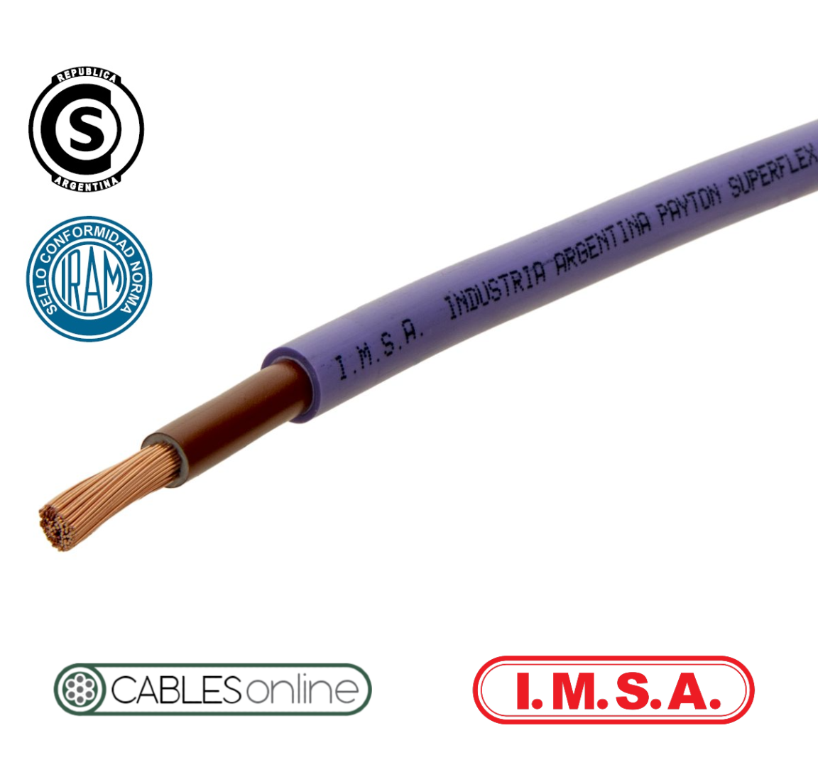 Cable Subterráneo 1x16 Extraflexible Clase 5 1,1kV IMSA Payton Superflex PVC Norma IRAM 2178
