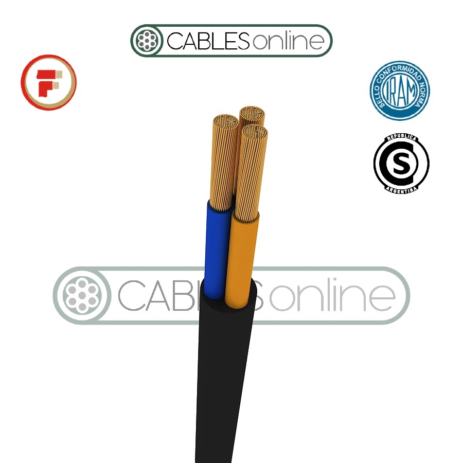 Cable Tipo Taller 2x0,75 mm² Extraflexible Clase 5 500 V Fonseca TPR PVC Norma IRAM 247-5