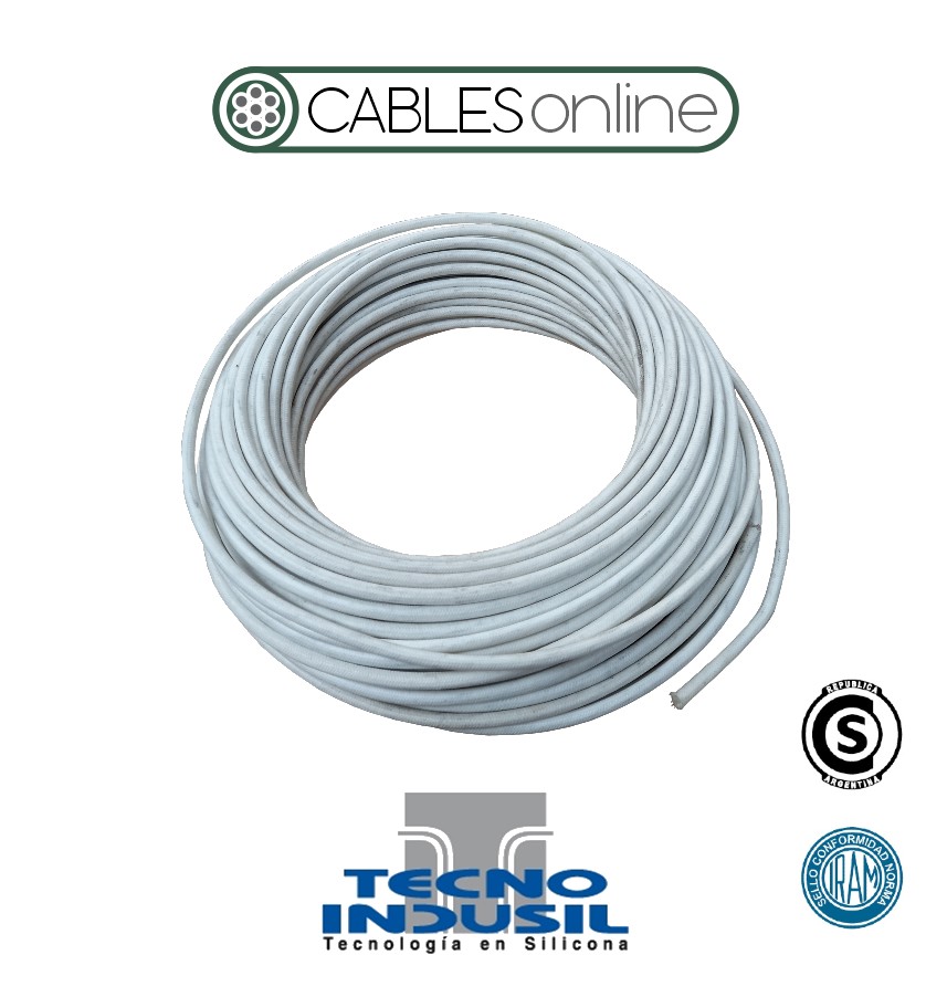 Cable Unipolar Silicona 1?4 mm² Alta Temperatura 180°C Tecno Indusil SIAF Extraflexible IRAM 274 2003