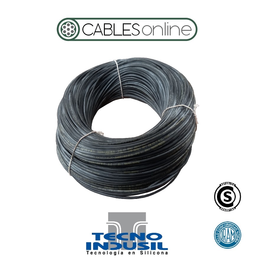 Cable Unipolar Silicona 1?0,5 mm² Alta Temperatura 180°C Tecno Indusil SIAF Extraflexible IRAM 274 2003
