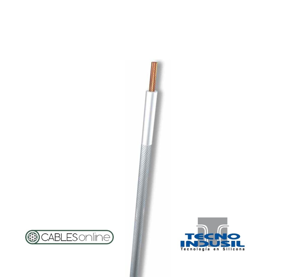 Cable Siliconado + Trenza De Fibra De Vidrio 1x0,5 mm² 500V Alta Temperatura 200°C Tecno Indusil SIAF/GL Clase 5