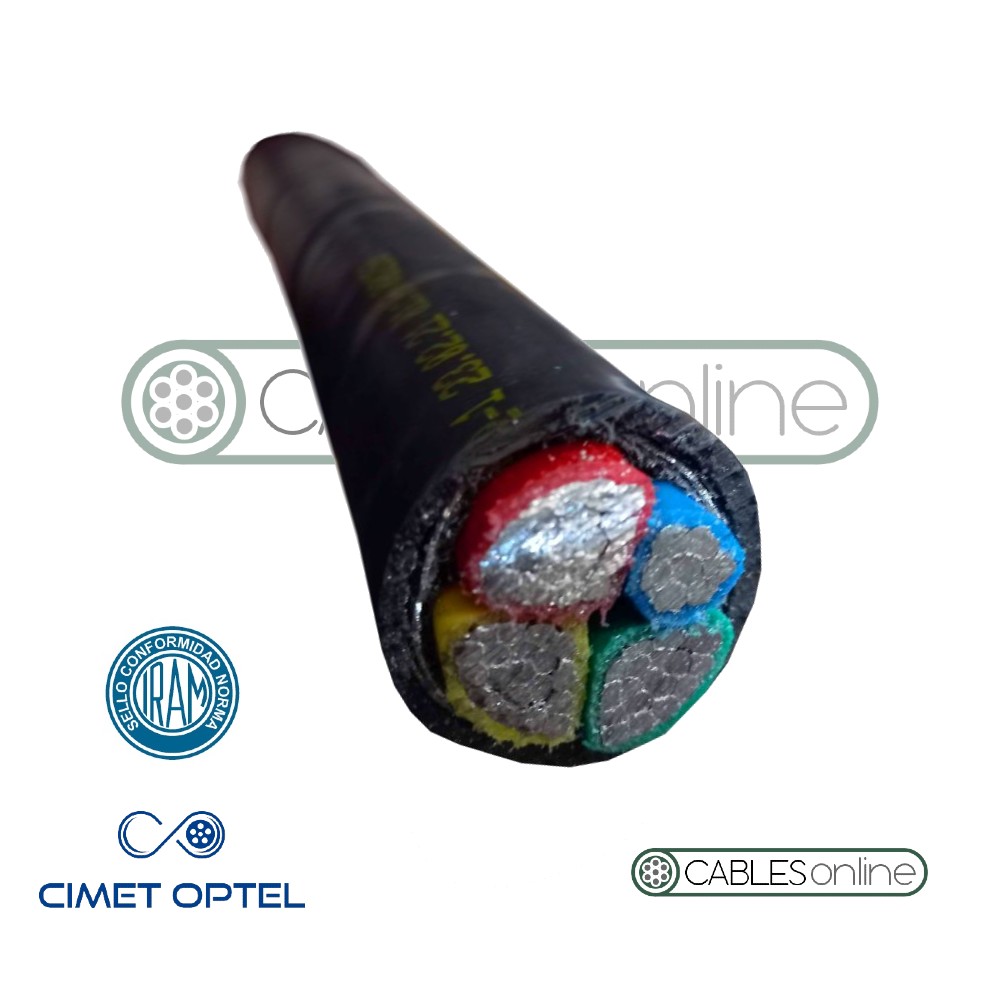Cable Subterráneo Tipo Edenor 3x95/50 mm² 1,1 kV XLPE Aluminio Armado Cimet Termolite Norma IRAM 2178-1 Distribuidoras