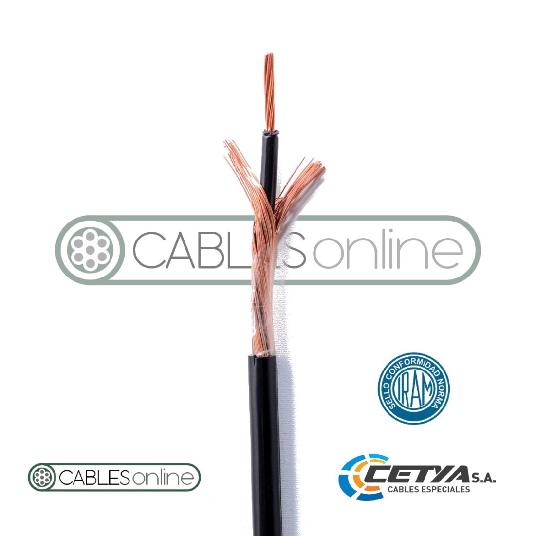Cable Concéntrico Antihurto Cobre 1x4+4 mm² XLPE Cetya 1kV IRAM 63001