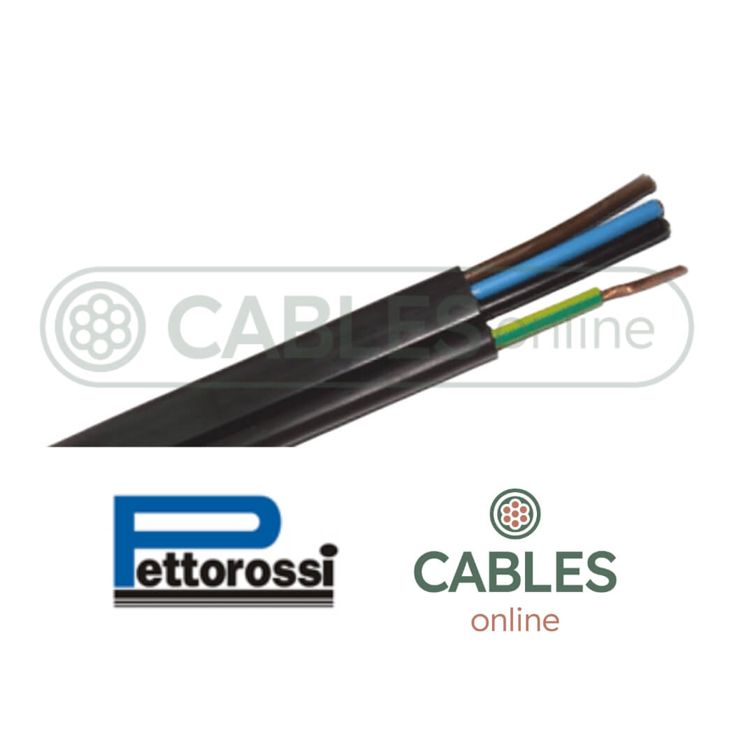 Cable Plano 3x2,50mm² Bomba Sumergible PVC Pettorossi